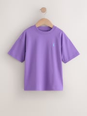 Green/Ecru/Coral/Purple Relaxed Fit Short Sleeve T-Shirts 4 Pack (3-16yrs) - Image 4 of 8