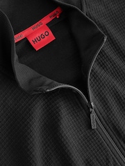 HUGO Black Waffle Zip Through Jacket - Image 5 of 6