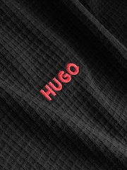 HUGO Black Waffle Zip Through Jacket - Image 6 of 6