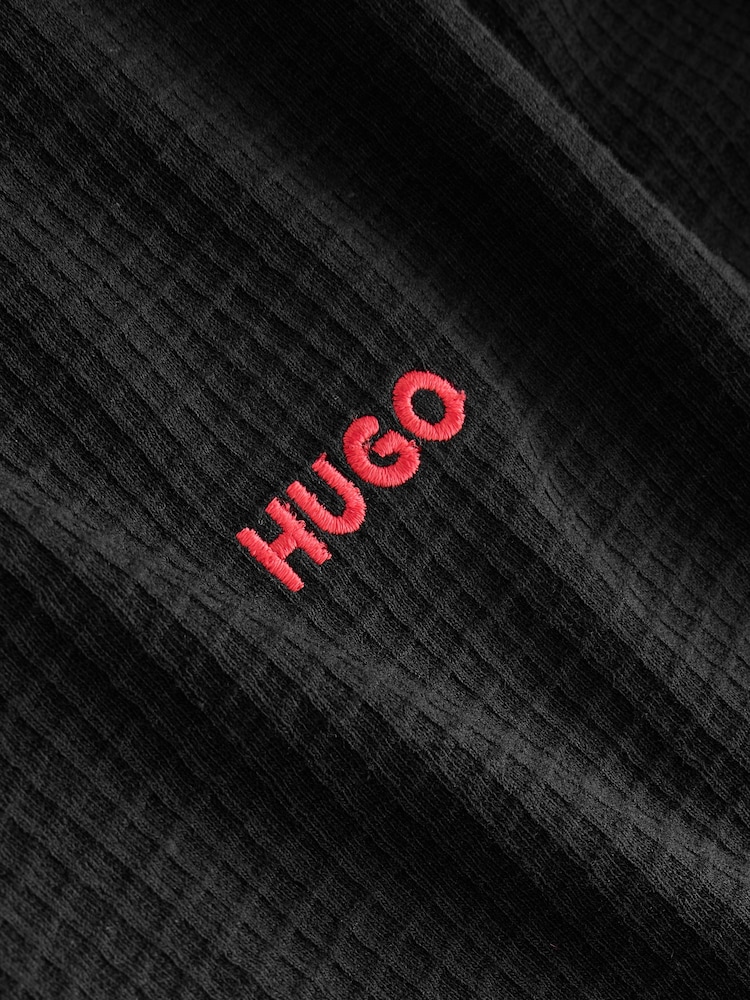 HUGO Black Waffle Zip Through Jacket - Image 6 of 6 HUGO Black Waffle Zip Through Jacket - Image 6 of 6
