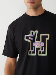 HUGO Black Smile Logo T-Shirt - Image 4 of 4