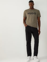 HUGO Grey Tonal Logo T-Shirt - Image 2 of 5