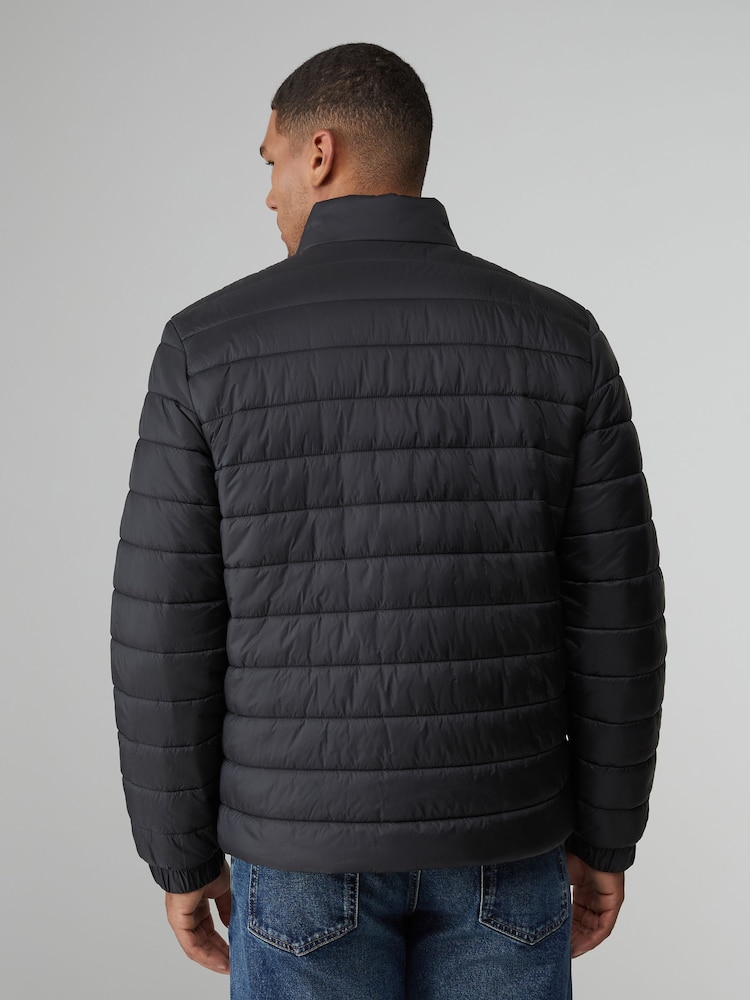 HUGO Black Zip Through Puffer Jacket - Image 2 of 5