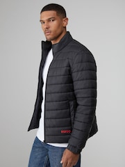 HUGO Black Zip Through Puffer Jacket - Image 3 of 5