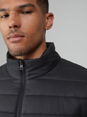 HUGO Black Zip Through Puffer Jacket - Image 4 of 5
