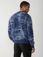 HUGO Blue Logo Space Dye Knitted Jumper - Image 2 of 4
