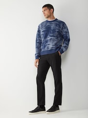 HUGO Blue Logo Space Dye Knitted Jumper - Image 3 of 4