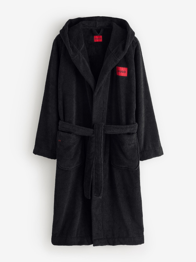 HUGO Black Terry Hooded Robe - Image 1 of 1