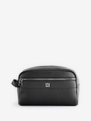 HUGO Black Metal Logo Washbag - Image 1 of 1