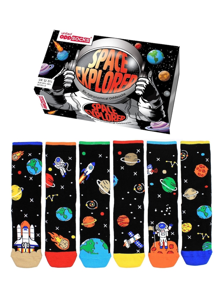 United Odd Socks Black Space Explorer Socks 3 pack - Image 1 of 4