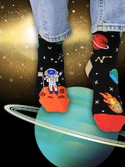 United Odd Socks Black Space Explorer Socks 3 pack - Image 2 of 4