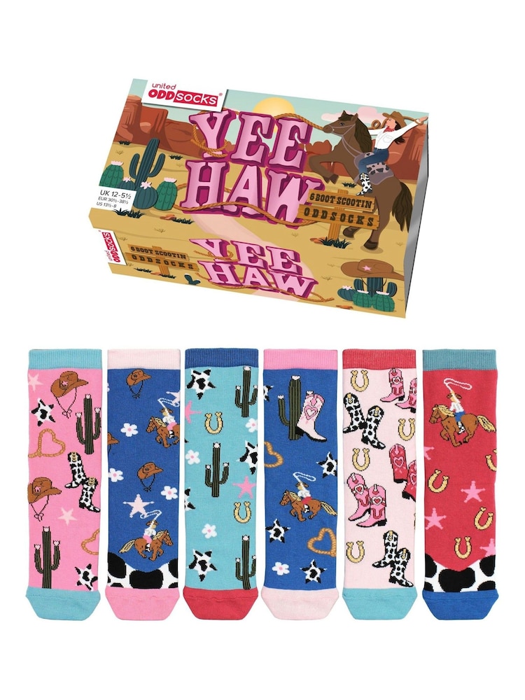 United Odd Socks Pink Yee Haw Socks 3 pack - Image 1 of 4 United Odd Socks Pink Yee Haw Socks 3 pack - Image 1 of 4