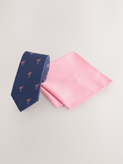 Navy Tie and Pocket Square Set - Image 1 of 4