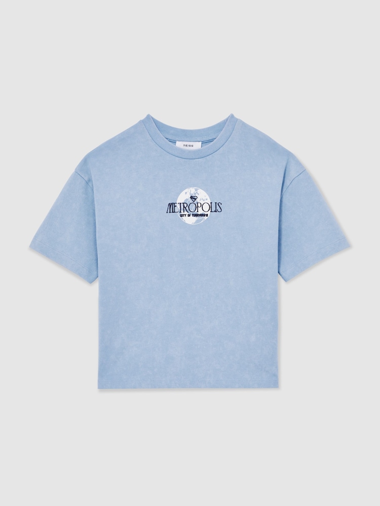 Superman | Reiss Metropolis Logo T-Shirt - Image 2 of 4