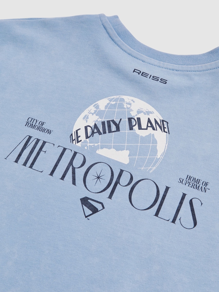 Superman | Reiss Metropolis Logo T-Shirt - Image 4 of 4