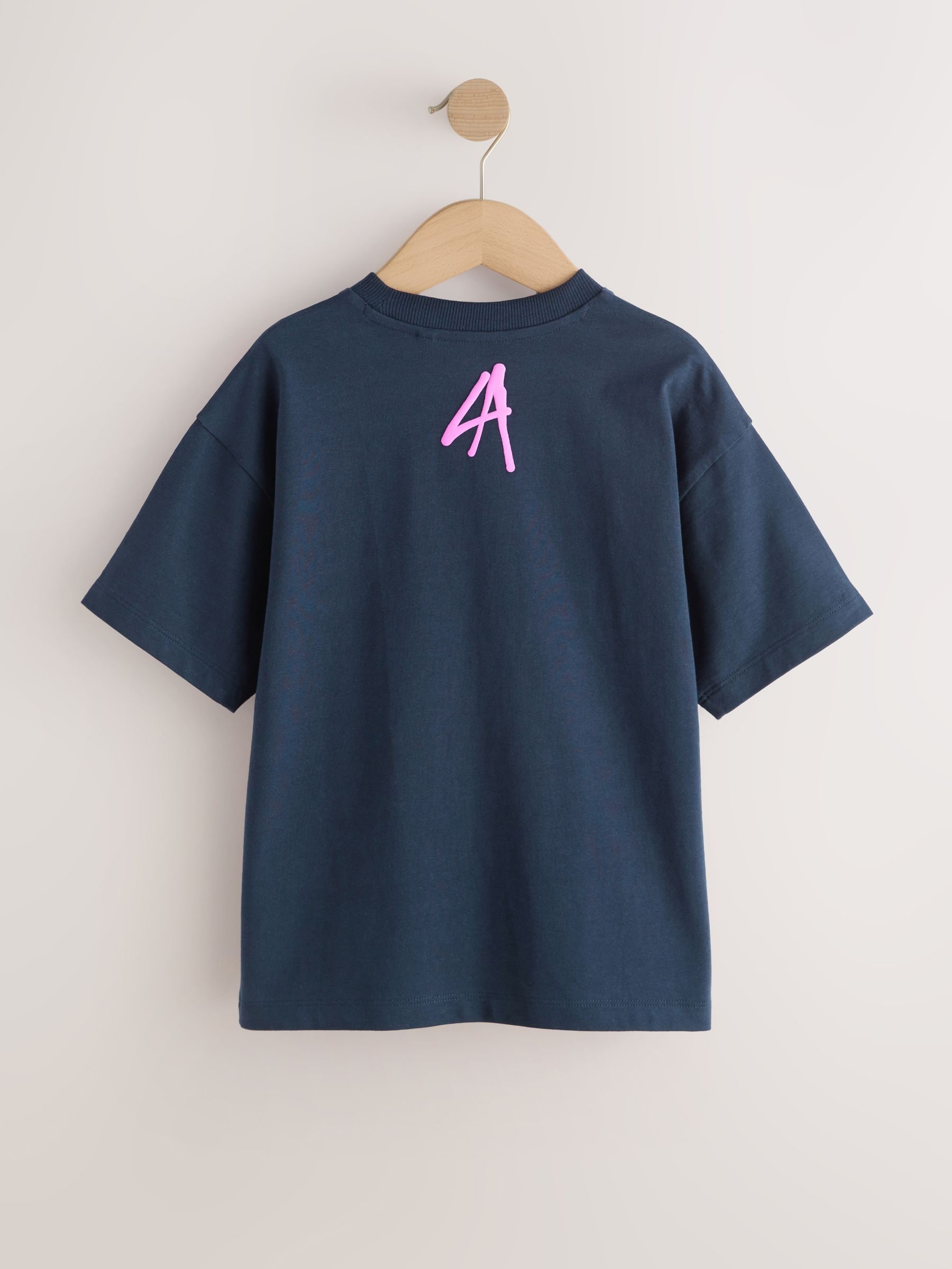 Buy Navy Graffiti Skull Short Sleeve Graphic T-Shirt (3-16yrs