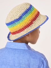 Little Bird by Jools Oliver Straw Effect Rainbow Trilby Hat - Imaginea 1 din 5