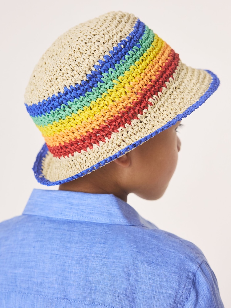 Little Bird by Jools Oliver Straw Effect Rainbow Trilby Hat - Imaginea 1 din 5