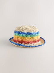 Little Bird by Jools Oliver Straw Effect Rainbow Trilby Hat - Imaginea 3 din 5