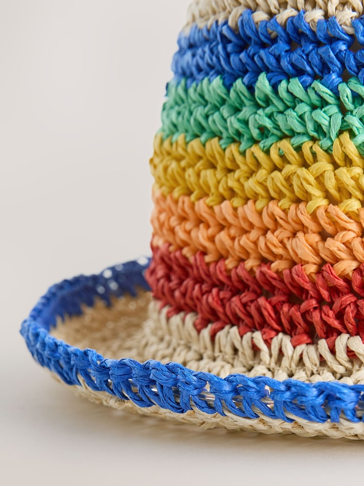 Little Bird by Jools Oliver Straw Effect Rainbow Trilby Hat - Imaginea 5 din 5