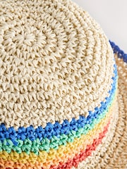 Little Bird by Jools Oliver Multi Straw Effect Rainbow Trilby Hat - Image 6 of 7