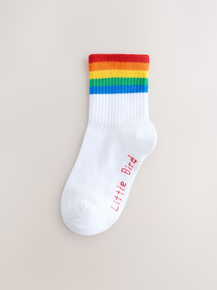 White Bright Rainbow Stripe - Little Bird by Jools Oliver Ankle Socks 3 Pack - Imagen 2 de 6
