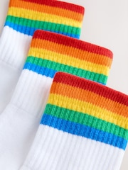 White Bright Rainbow Stripe - Little Bird by Jools Oliver Ankle Socks 3 Pack - Imagen 5 de 6