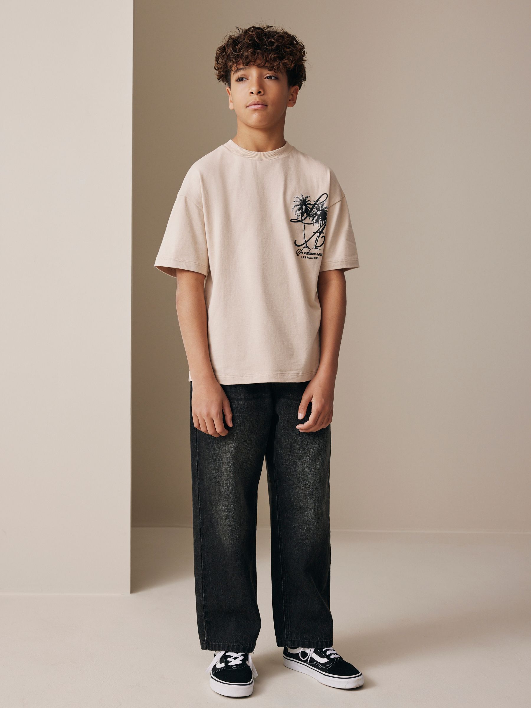 Buy Stone Palm Back Print Short Sleeve Graphic T-Shirt (3-16yrs