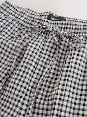 Black/White Textured Gingham Wide Leg Trousers - Image 6 of 8