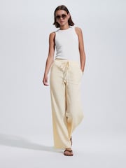 Buttermilk Textured Wide Leg Trousers - Image 1 of 5