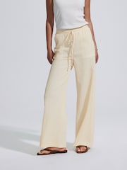 Buttermilk Textured Wide Leg Trousers - Image 2 of 5