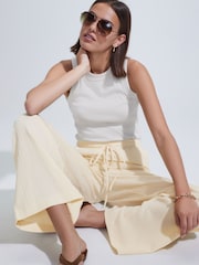 Buttermilk Textured Wide Leg Trousers - Image 4 of 5