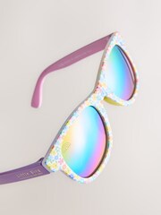Little Bird by Jools Oliver Pastel Rainbow Ditsy Flower Wayfarer Sunglasses - Image 5 of 6