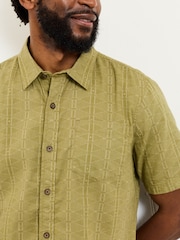 FatFace Green Short Sleeve Triangle Geo Print Shirt - Image 4 of 5