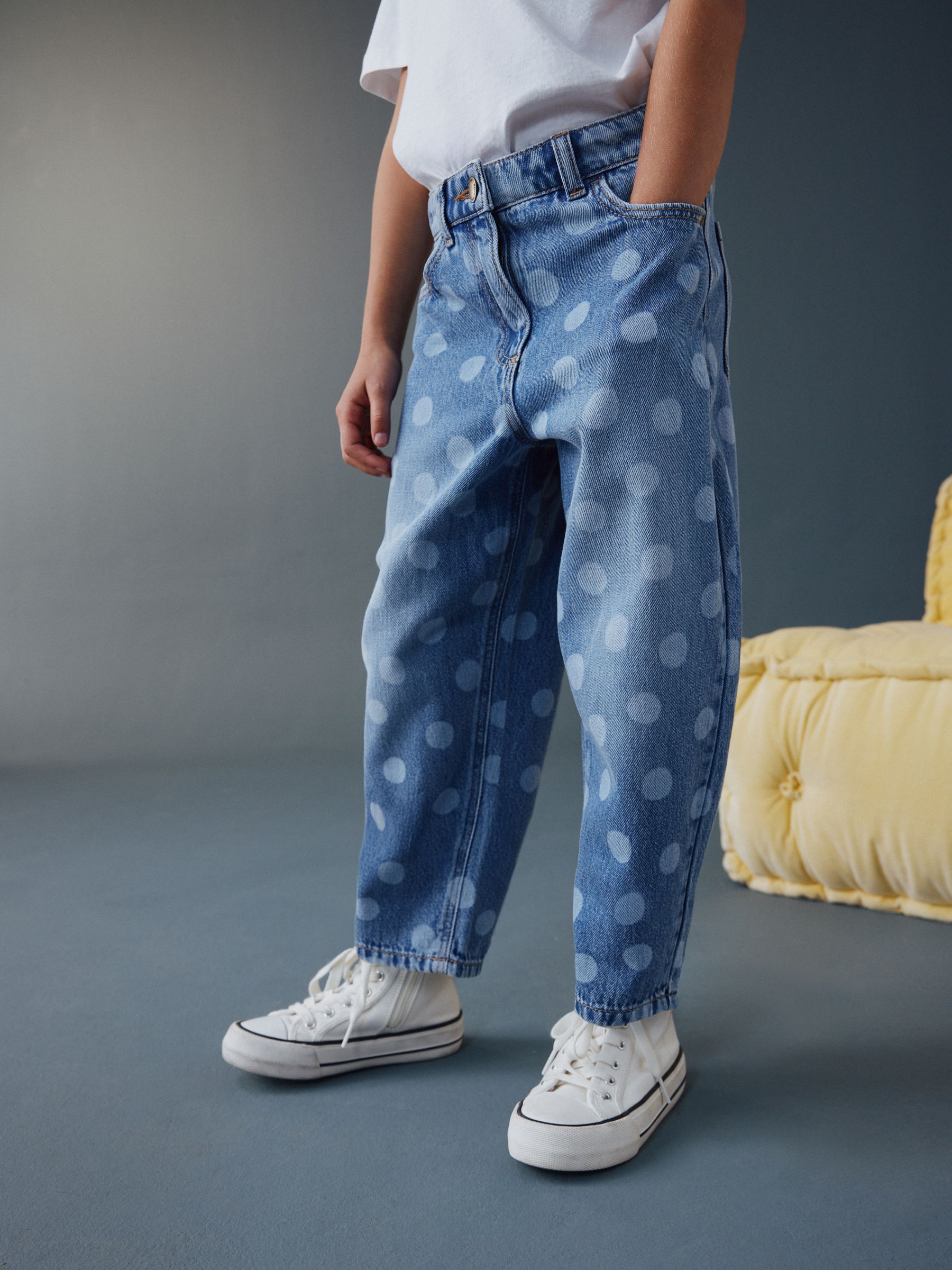 Buy Lightwash Polka Dot Barrel Jeans (3-16yrs) from Next Canada