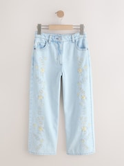 Albastru deschis - Floral larg cu broderie Blugi (3-16yri) - Imaginea 5 din 8