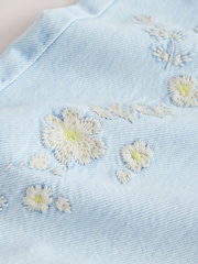 Albastru deschis - Floral larg cu broderie Blugi (3-16yri) - Imaginea 7 din 8