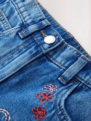 Mid Blue Embroidered Barrel Jeans (3-16yrs) - Image 7 of 8