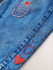 Mid Blue Embroidered Barrel Jeans (3-16yrs) - Image 8 of 8