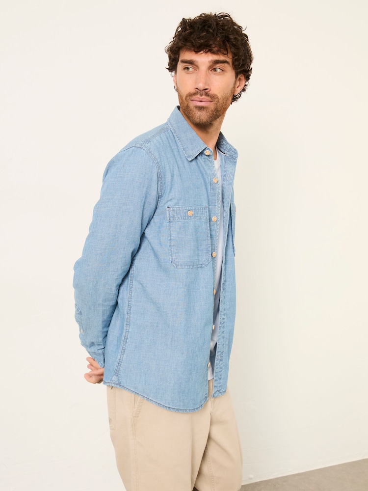 FatFace Long Sleeve Chambray Shirt - صورة 1 من 6 FatFace Long Sleeve Chambray Shirt - صورة 1 من 6