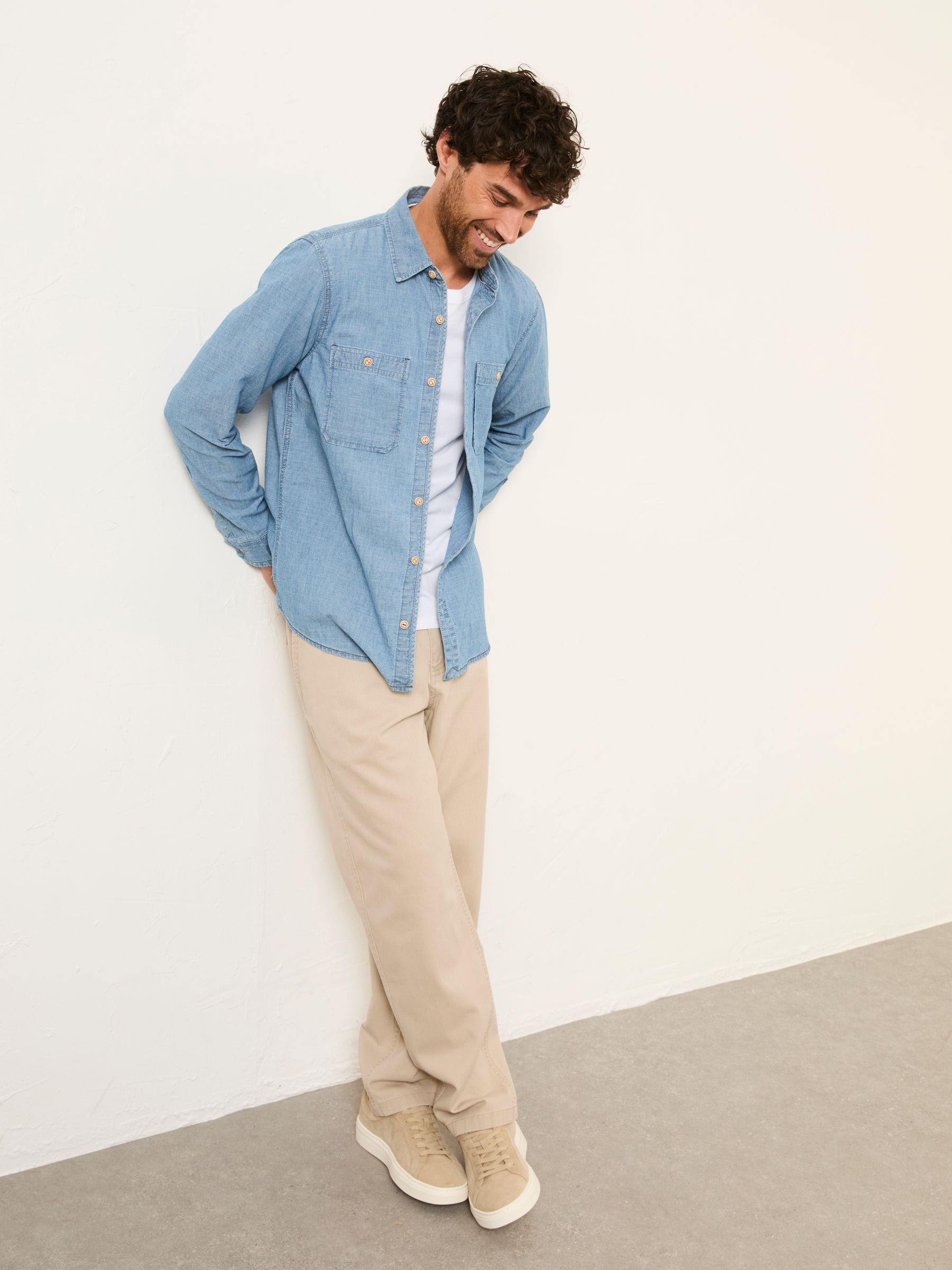 Buy FatFace Blue Denim Long Sleeve Chambray Shirt from Next USA
