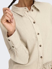Бежевый - JDY Linen Blend Loose Shirt - Image 4 of 6