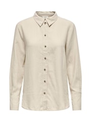 Бежевый - JDY Linen Blend Loose Shirt - Image 5 of 6