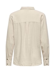Бежевый - JDY Linen Blend Loose Shirt - Image 6 of 6
