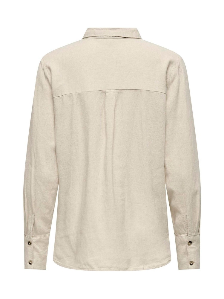 Бежевый - JDY Linen Blend Loose Shirt - Image 6 of 6