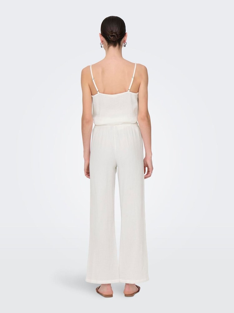 JDY Cheesecloth Wide Leg 100% Cotton Trousers With Pockets - Imagen 2 de 6