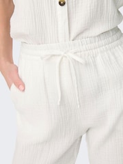 JDY Cheesecloth Wide Leg 100% Cotton Trousers With Pockets - Imagen 4 de 6