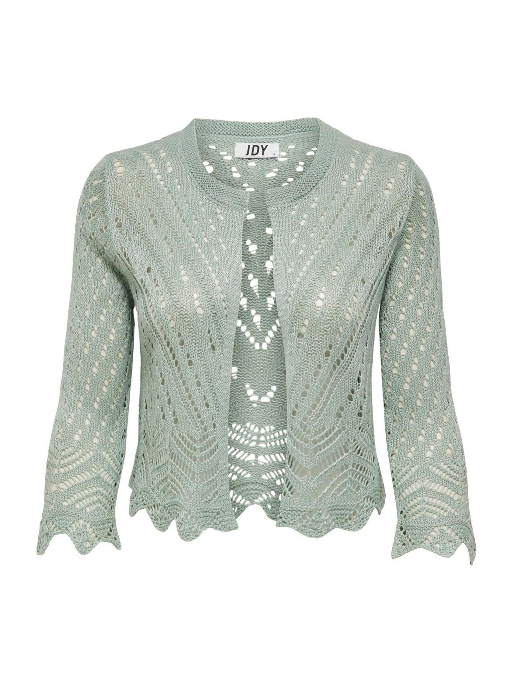 Buy JDY Green 3/4 Sleeve Crochet Cardigan from Next USA