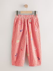 Gingham Pink Embroidered - بنطلون واسع بتصميم سهل الارتداء (3-16 سنة) - Image 2 of 5