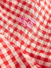 Gingham Pink Embroidered - بنطلون واسع بتصميم سهل الارتداء (3-16 سنة) - Image 4 of 5